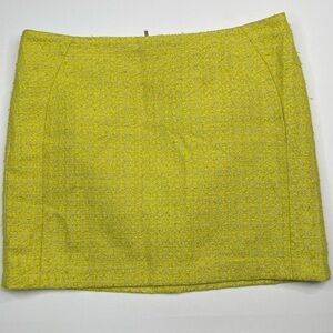 ABS Allen Schwartz Skirt Mini Tweed Yellow Office Career Y2K Academia Date Party